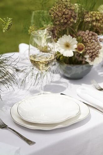 Lenox Blue Bay 12-Piece Dinnerware Set, 15.20 LB, White