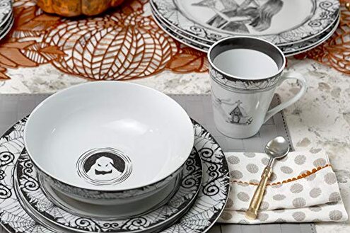 The Nightmare Before Christmas 16-Piece Dinnerware Set | Ceramic Dish Set White