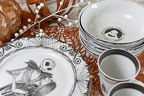 The Nightmare Before Christmas 16-Piece Dinnerware Set | Ceramic Dish Set White