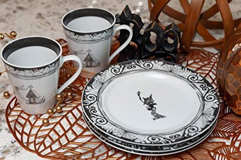 The Nightmare Before Christmas 16-Piece Dinnerware Set | Ceramic Dish Set White
