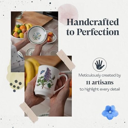 Portmeirion Botanic Garden 30-Piece Dinnerware Set - Nature-Inspired Floral Motifs - Dishwasher, Microwave, Freezer Safe Elegant Dining Plates, Bowls, Mugs - Fine Earthenware for Home Gatherings