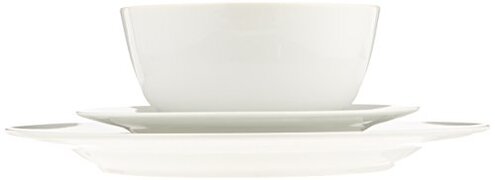 Amazon Basics Kitchen Dinnerware Set, Microwave and Dishwasher Safe, Plates, Bowls, Service for 6, 18-Piece, White