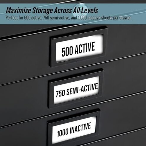 Letaya 5 Drawer File Cabinet with Lock,Metal Lateral Filing Cabinets for Home Office Hanging Files Letter/Legal/F4/A4 Size(Black-Requires Installation)