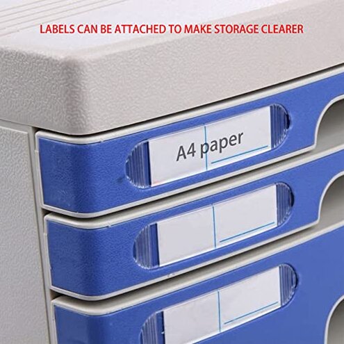 File cabinets HAODAMAI 10 Layers Office Desktop Storage Box Lockable Data Drawer Filing Cabinets Flat Blue 29.5X32.5X39.4cm