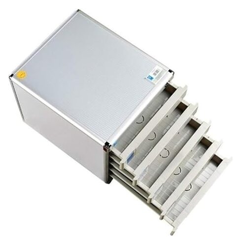 TiStm File Cabinet Flat File Cabinet, Drawer Organizer Lockable, for Office Supplies Storage, Aluminum Alloy - Grey