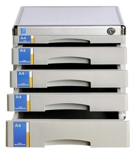 TiStm File Cabinet Flat File Cabinet, Drawer Organizer Lockable, for Office Supplies Storage, Aluminum Alloy - Grey