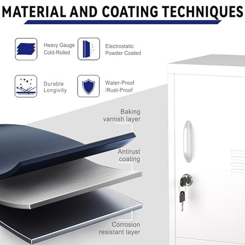 PAOFIN 24.4" H Metal Locker Storage Cabinet with 1 Doors, Pantry with Shelves, Storage Cabinet with Adjustable Leveling Foot for Kitchen, Employees, Office, Kids Locker