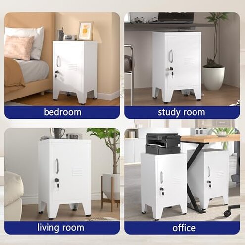 PAOFIN 24.4" H Metal Locker Storage Cabinet with 1 Doors, Pantry with Shelves, Storage Cabinet with Adjustable Leveling Foot for Kitchen, Employees, Office, Kids Locker