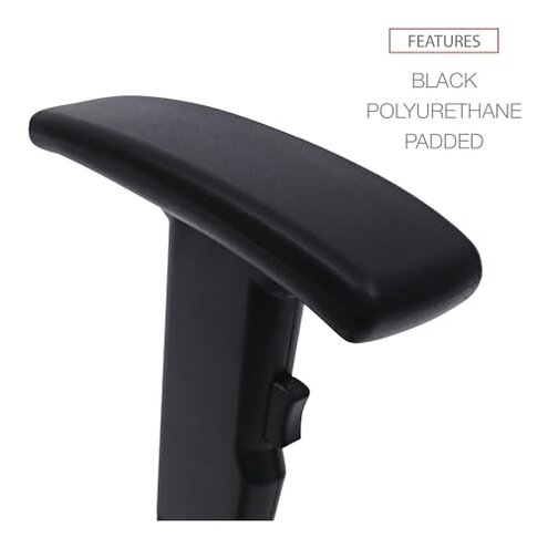 Alera ALE Height Adjustable T-Arms, Interval & Essentia Series Chairs/Stools, Black