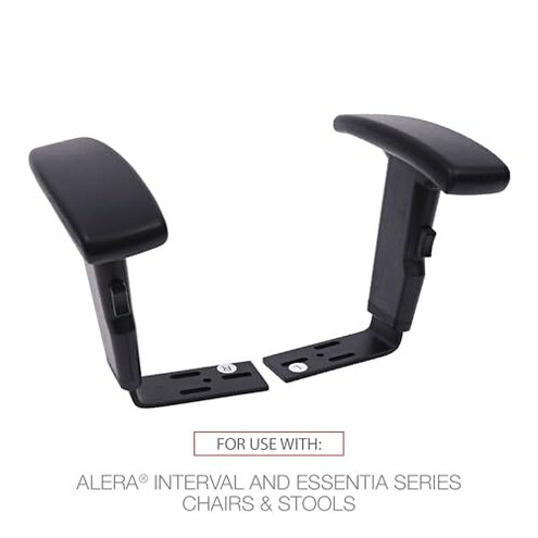 Alera ALE Height Adjustable T-Arms, Interval & Essentia Series Chairs/Stools, Black