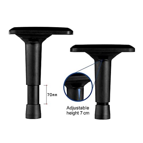 Frassie 4D Height Adjustable Chair Armrest Pair, Gaming Office Boss Chair Arms Set Replacement Part