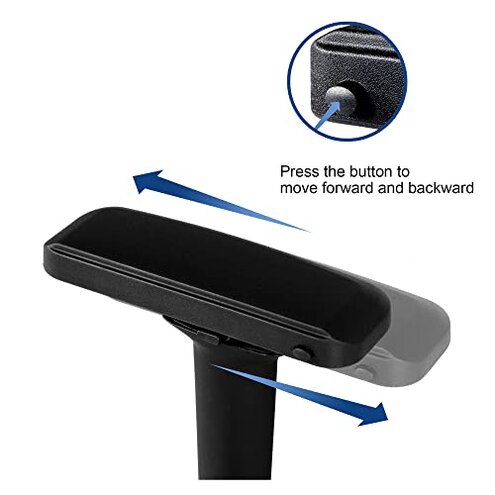 Frassie 4D Height Adjustable Chair Armrest Pair, Gaming Office Boss Chair Arms Set Replacement Part