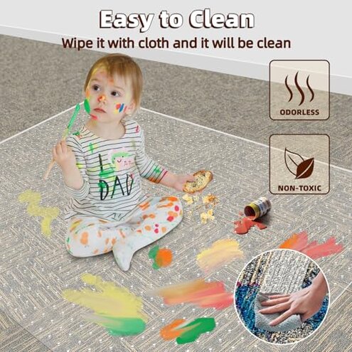 Office Chair Mat for Carpet: 36" x 48" Plastic Heavy Duty Computer Desk Mats with Lip for Low Flat and No Pile Carpeted Floor - Clear Rug Pad for Rolling Chairs Office Work Home Gaming Rectangle