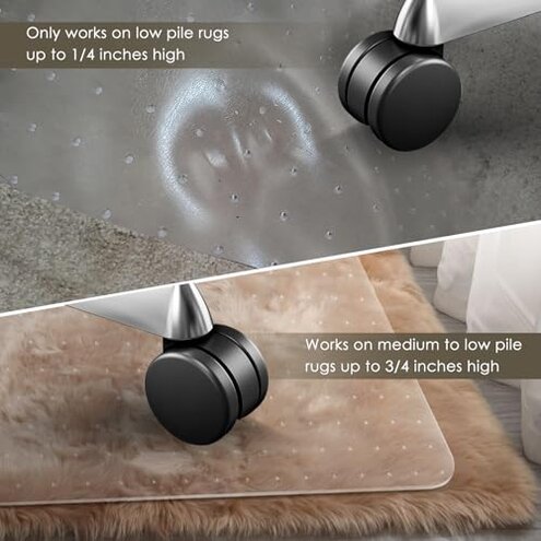 Azadx Heavy Duty Office Chair Mat for Carpet 32" x 48" Hard Material Chair Mat for Carpeted Floor Slip Resistant Carpet Protector for Home Office Easy Glide Desk Floor Mat for Office Chair on Carpets