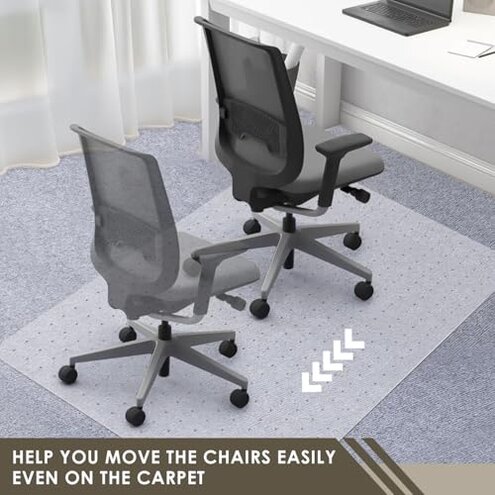 Azadx Heavy Duty Office Chair Mat for Carpet 32" x 48" Hard Material Chair Mat for Carpeted Floor Slip Resistant Carpet Protector for Home Office Easy Glide Desk Floor Mat for Office Chair on Carpets