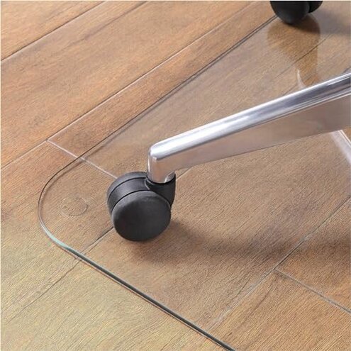 Lorell Tempered Glass Chairmat, 46" Width x 36" Depth x 0.25" Thickness, Clear, 1 Each