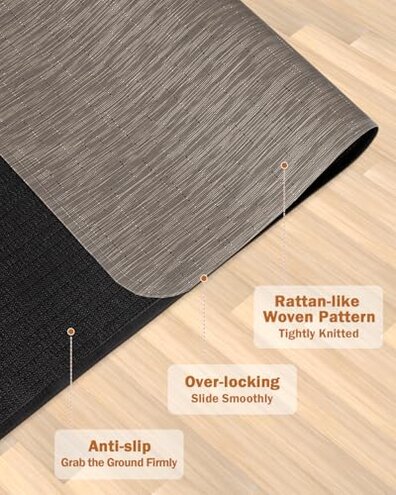 Blvornl Office Chair Mat for Hardwood Floor, 35.4"*47.2" Desk Computer Chair Mat for Hard Wood, Large Anti-Slip Hard Floor Protector Rolling Chair Mat, PVC Mat Desk Rug for Office and Dark Brown
