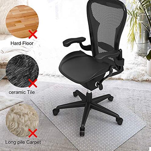 Azadx Chair Mat for Carpet 60"x 48" Large Office Chair Mat for Carpeted Floors, Carpet Protector Floor Mats on Low Pile Carpets Easy Glide Rolling Plastic Desk Computer Chairs Mats for Home