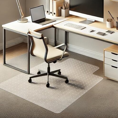 Azadx Chair Mat for Carpet 60"x 48" Large Office Chair Mat for Carpeted Floors, Carpet Protector Floor Mats on Low Pile Carpets Easy Glide Rolling Plastic Desk Computer Chairs Mats for Home