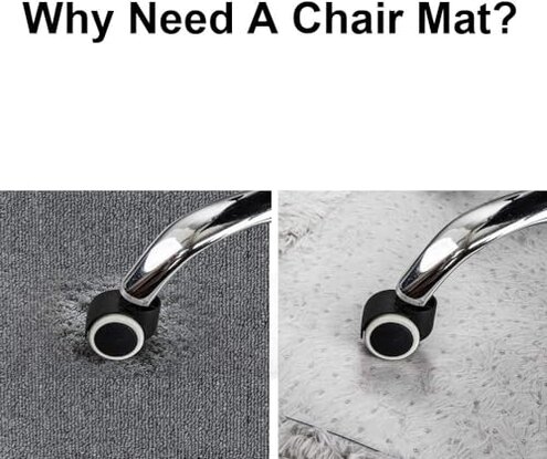 Azadx Office Chair Mat for Carpet Desk Chair Mat for Carpeted Floors Large Floor Mat for Office Chair on Low, Standard and No Pile Carpeted Floors Durable Carpet Protector Mat (45x 53'' Rectangle)