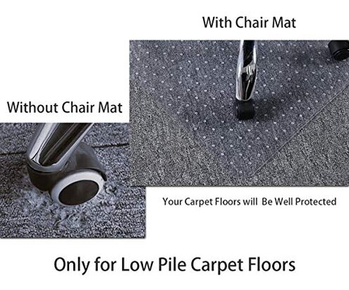 HOMEK Large Chair Mat for Carpet, Easy Glide Plastic Carpet Floor Protector Mat for Office Chairs for Work & Home
