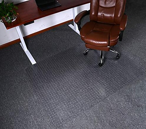 HOMEK Large Chair Mat for Carpet, Easy Glide Plastic Carpet Floor Protector Mat for Office Chairs for Work & Home