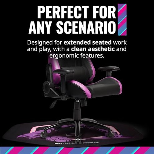 Cooler Master FM510H Gaming Floor Mat, Splash-Proof Surface, Anti-Fray Stitching, Anti-Slip Floor Protector for Computer Gaming Desk Chair, Carpet, Hard Wood, and Tile Floor