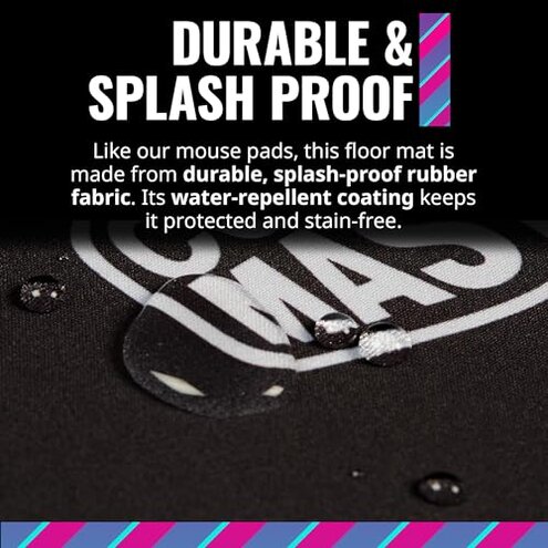 Cooler Master FM510H Gaming Floor Mat, Splash-Proof Surface, Anti-Fray Stitching, Anti-Slip Floor Protector for Computer Gaming Desk Chair, Carpet, Hard Wood, and Tile Floor