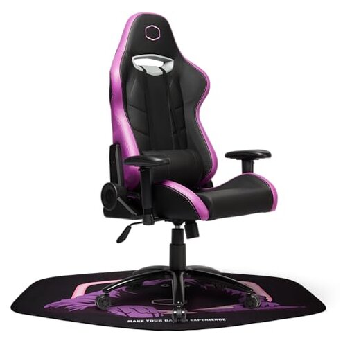 Cooler Master FM510H Gaming Floor Mat, Splash-Proof Surface, Anti-Fray Stitching, Anti-Slip Floor Protector for Computer Gaming Desk Chair, Carpet, Hard Wood, and Tile Floor