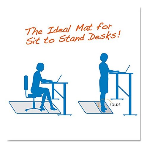 ES Robbins Sit Or Stand Mat for Carpet Or Hard Floors, 45 X 53, Clear/Black