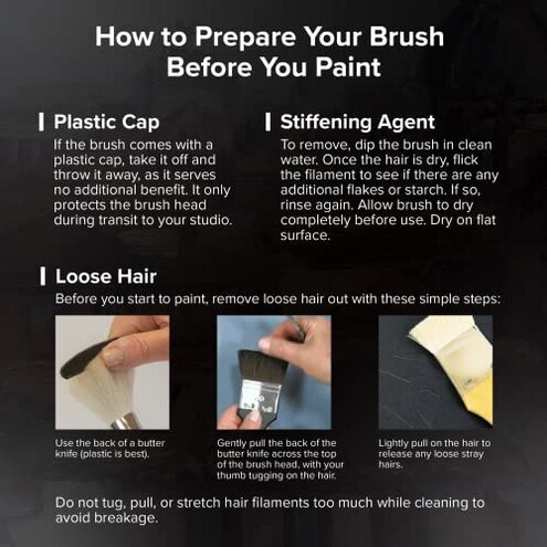 Silver Brush Limited 3009S-1/2 Black Velvet Oval Wash Paintbrush for Watercolor, Gouache, Inks, & Dyes, Size 1/2 Inch, Short Handle