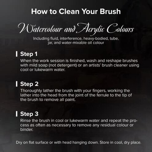 Silver Brush Limited 3009S-1/2 Black Velvet Oval Wash Paintbrush for Watercolor, Gouache, Inks, & Dyes, Size 1/2 Inch, Short Handle