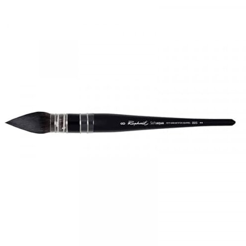 Raphael SoftAqua Synthetic Squirrel Watercolor Brush, Quill, 8, Black