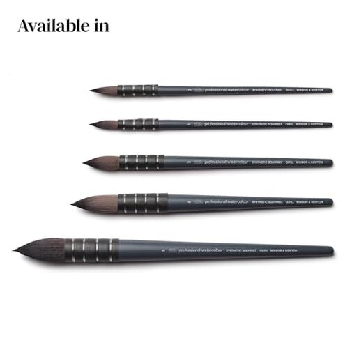 Winsor & Newton Professional Watercolour Synthetic Squirrel Quill Brush, 6, us-0 / asia size s