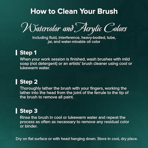 Silver Brush Limited 8814S Silver Silk Wide Wash Brush for Watercolor, Gouache, and Acrylic Paint, Size 2 Inches, Short Handle