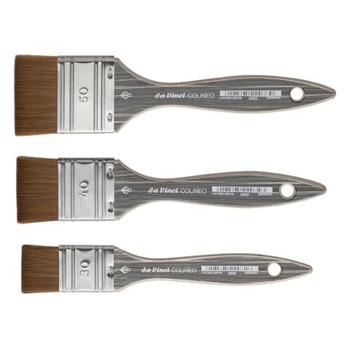 da Vinci Colineo Artist Paint Brushes for Glazing, Series 5022, Synthetic Kolinsky Vegan Brush, Impasto Mottler, Size 30