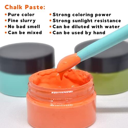 BOOLOOEN 15 Color Chalk Paint Paste Set, Chalk Paint Paste Stencil Paste Ink, Self-Adhesive Silk Screen Stencil Ink, Chalkboard Art Craft Paint Chalkboard Ink Paste for DIY Home Decor.