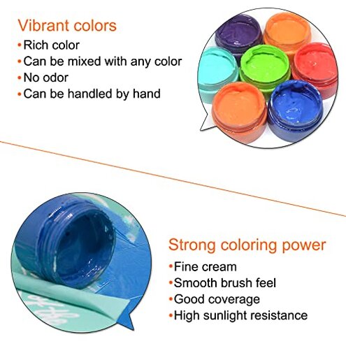 BOOLOOEN 15 Color Chalk Paint Paste Set, Chalk Paint Paste Stencil Paste Ink, Self-Adhesive Silk Screen Stencil Ink, Chalkboard Art Craft Paint Chalkboard Ink Paste for DIY Home Decor.