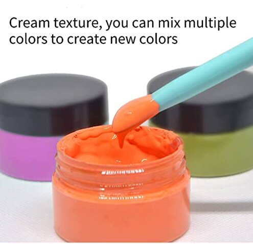 DGAGA 1.76 OZ*15 Colors Chalk Paste for Stencils, Screen Printing Paste for Craft, DIY Chalk Craft Paint Kit Art Supplies Painting on Home Decor Wood Furniture Chalkboard Fabric Screen Printing Ink