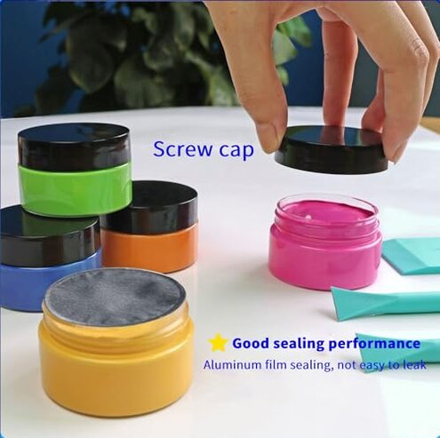 DGAGA 1.76 OZ*15 Colors Chalk Paste for Stencils, Screen Printing Paste for Craft, DIY Chalk Craft Paint Kit Art Supplies Painting on Home Decor Wood Furniture Chalkboard Fabric Screen Printing Ink