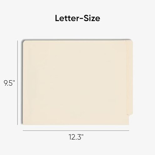 Smead Heavyweight End Tab Fastener File Folder, Shelf-Master® Reinforced Straight-Cut Tab, 2 Fasteners, Letter Size, Manila, 50 per Box (34215)