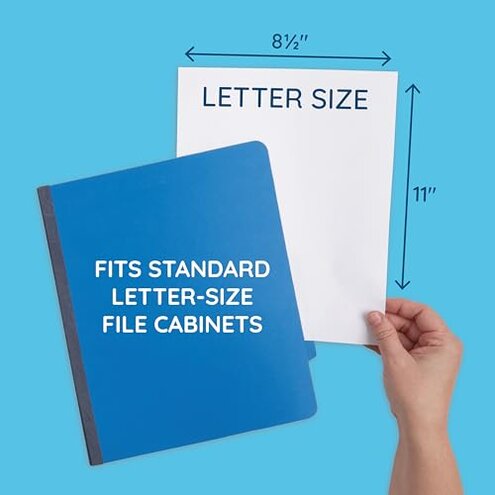 10 Blue Classification Folders with Dividers - Employee Personnel File Folders &ndash; 2'' Tyvek with Two Prong File Folders for Medical, Law Files - Pressboard Classification Folders 2 Dividers Letter Size