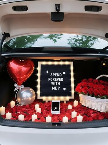 Changeable Felt Letter Board with LED Lights - 10×10" Message Custom Signs & Wood Stand & 450 Letters, Poster Board for Christmas/Pregnancy/Baby Announcement/Classroom Wall Decor Gifts, Black