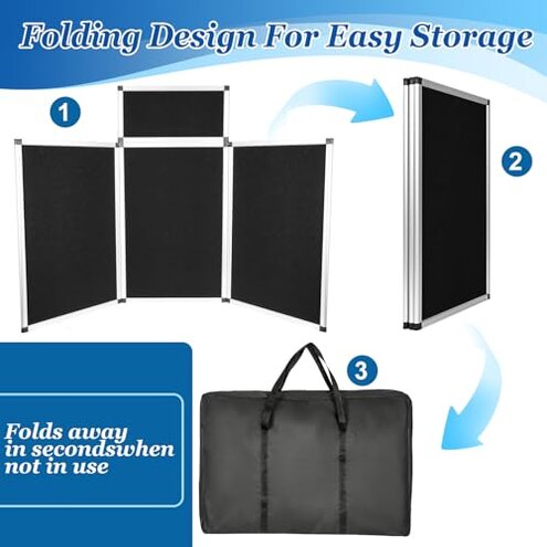 3+1 Panel Trade Show Presentation Board, 70.8&ldquo; x 35.4&rdquo; Trade Show Presentation Board, Large Folding Desktop Display Board for Trade Shows, Conference Displays, Various Event Displays