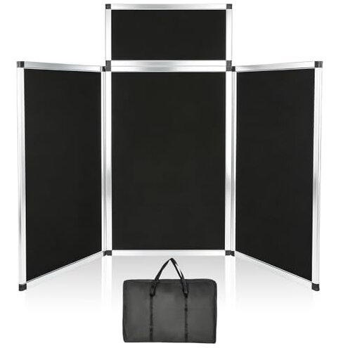 3+1 Panel Trade Show Presentation Board, 70.8&ldquo; x 35.4&rdquo; Trade Show Presentation Board, Large Folding Desktop Display Board for Trade Shows, Conference Displays, Various Event Displays