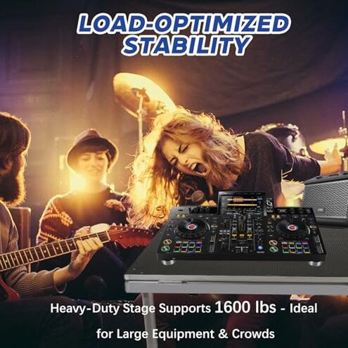 Hisonic PS02 4 X 4 Portable Stage Platform Modular System with Height Adjustable Riser (24" - 39")