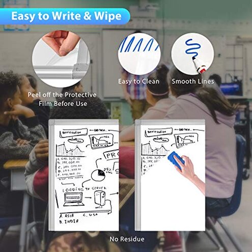 maxtek Mobile Dry Erase Board &ndash; 40x28 inches Magnetic Portable Whiteboard Stand Easel White Board Flipchart Easel Board with 25 Sheets Paper Pad for School Supplies