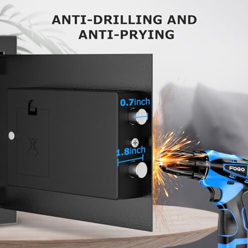 Bonsaii Safe, 0.6 Cubic Safe Box with Electronic Keypad, Removable Shelf, for Valuables Jewelry and Documents in Home, Hotel, or Business, 9.84" x 13.78" x 9.84" Inches, SF002