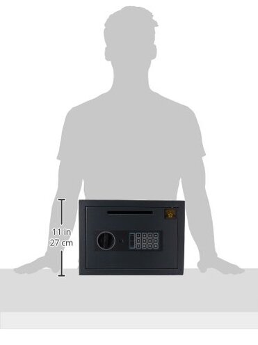 Drop Safe - Digital Compact Steel Money Security Box with Keypad - Deposit Cash Easily &ndash; For Home or Business by Paragon Safe - Black, .54 Cubic Feet