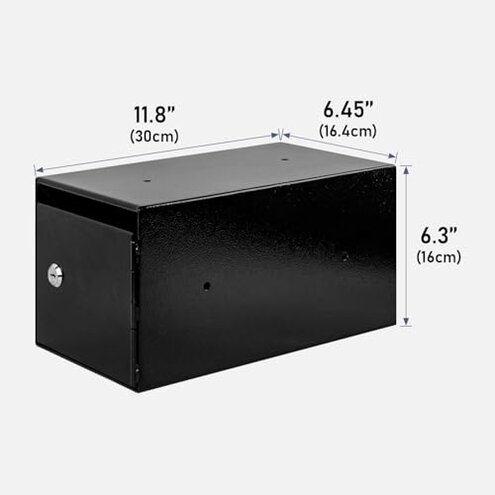 EIENHOSHI Steel Cash Drop Box, Money Safe Box with Tamper-Proof Slot, Mountable Cash Box with Lock for Hotels, Apartments